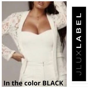 JLUXLABEL Black Lace Blazer